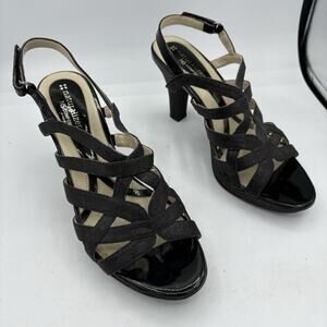 Naturalizer N5 Comfort Heels Womens Size 8‎ Pumps Delma Black Open Toe Slingback